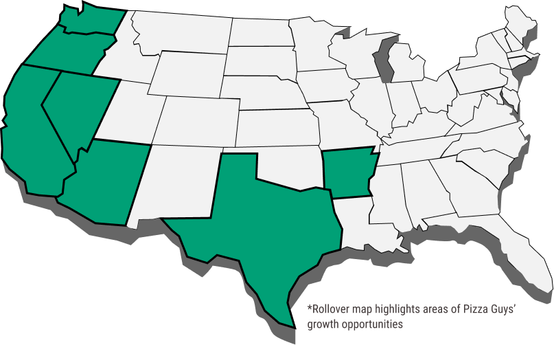 Pizza Guys Territories Map